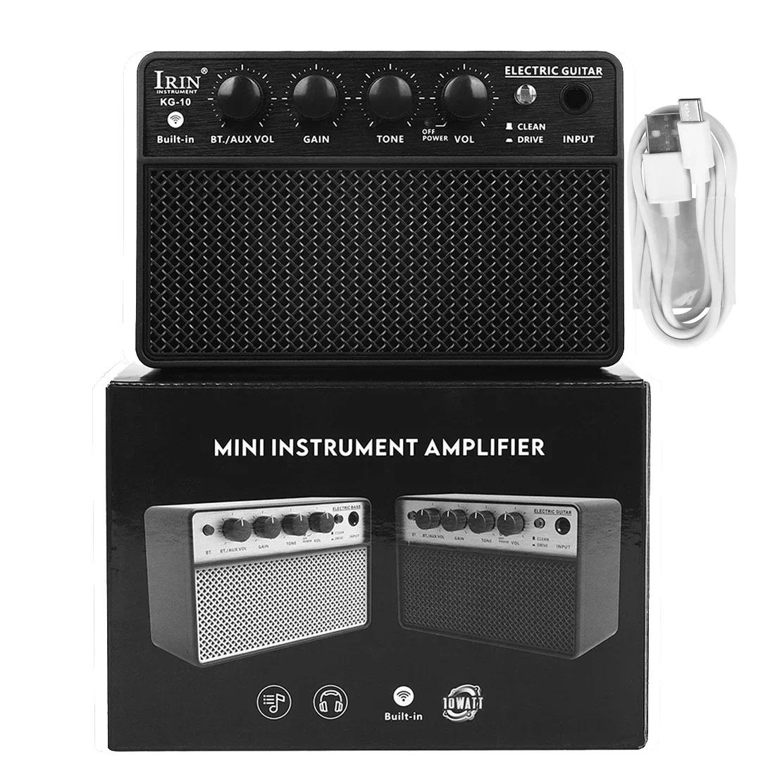 IRIN 10W Audio Electric Guitar Bass Sound Amplifier 6.35mm Rechargeable Portable Sound Amplifier Electric Guitar Bass Accessory