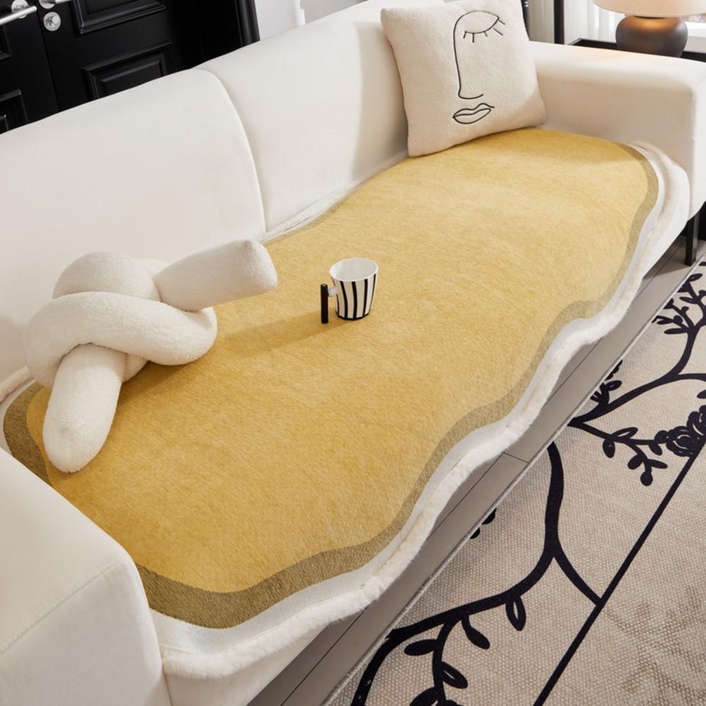 Sofa Covers Super Soft Plush Sectional Couch Fuzzy Furry Non Slip Sofa Slipcover Furniture Protec Irregularity Cushion Carpet