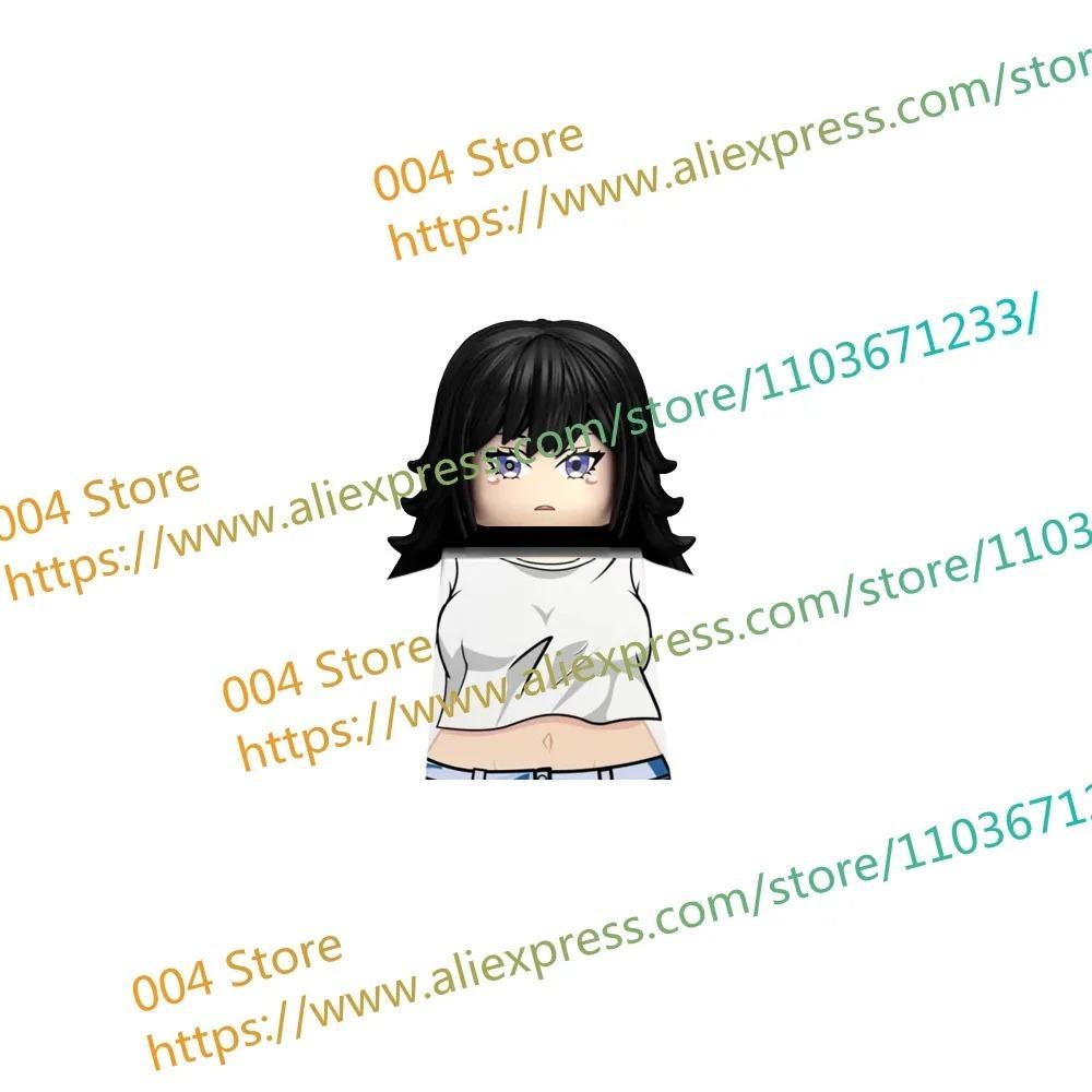 18+ Adult Building Block MOC Anime Action Figure Sexy Model Date Cartoon Swimwear Girl Hair Kit Ornament Toy Gift Collection F31
