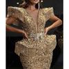 Herbst Winter Damen Sexy Pailletten Quasten Schleppe Bodycon Bankett Partykleid für den grenzüberschreitenden Handel