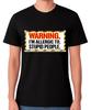 Attenzione Sono Allergico Alle Persone Stupide T-Shirt Divertente Umani Umorismo Maglietta Unisex