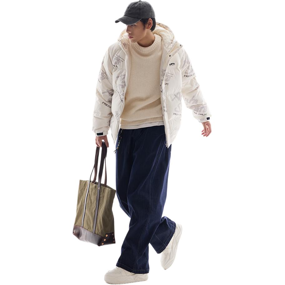 

Anta Lifestyle Series Sports Casual Simple Letter Loose Hooded Down Jacket Unisex Outerwear 172448901-2 M