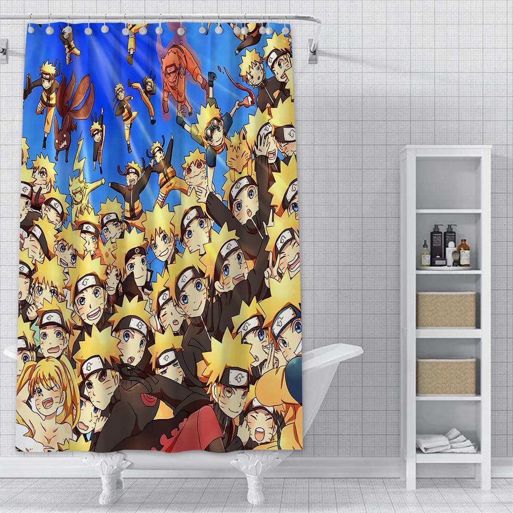 Hot Japan Anime N-NarutoS Shower Curtain Waterproof Polyester Fabric Paint Bath Curtains Home Bathroom Decor Curtain With Hook
