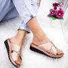 Summer New European and American Foreign Trade Women's Shoes, Cross-flat Large-size Cross-border Independent Station Popular Women's Slippers