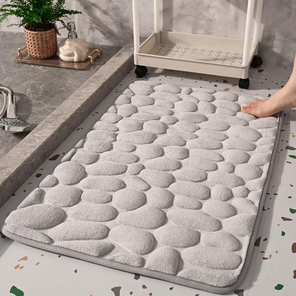 Memory Foam Embossed Floor Mat Home Doormat Non-slip Mat Bedroom Bedside Floor Mat