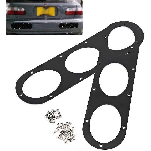 Rear Bumper Diffuser Panels, Pack of 2 Universal Aluminium Alloy Car Rear Bumper Race Air Diversion Diffuser Panel Car Styling Part with Screw