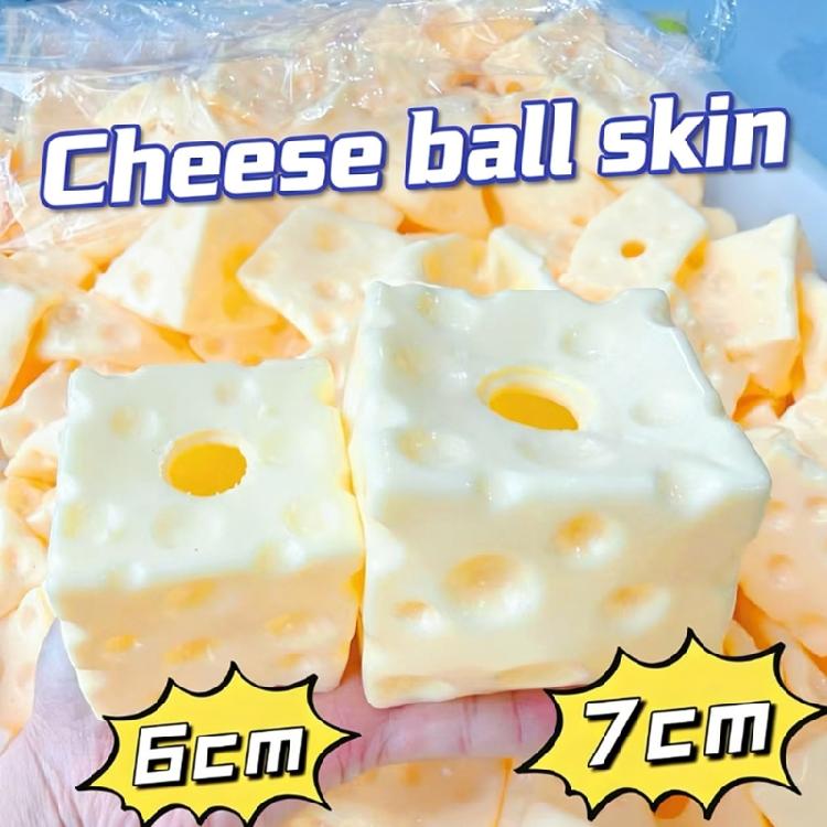 Large Cheese Shape Stress Ball Safe Rubber Simulation Cheese Squeeze Toy Sensory Ball For Relaxation Birthday Gift