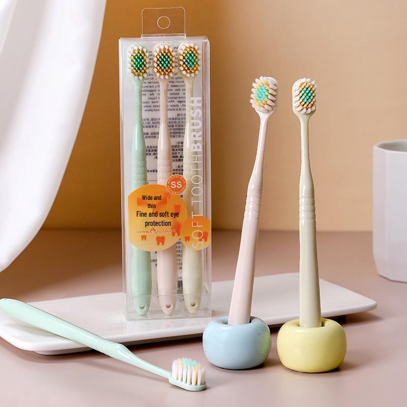 Yamagata Mountain-Shaped Soft Bristle Adult Toothbrushes (3-Pack) – Wide Head Japanese Gum Care.