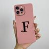 For iPhone 13 Pro Max Case iPhone 13 Pro Cover Cute Couple Initial Letters Square Skin Phone Case Matte Shockproof Back Cover