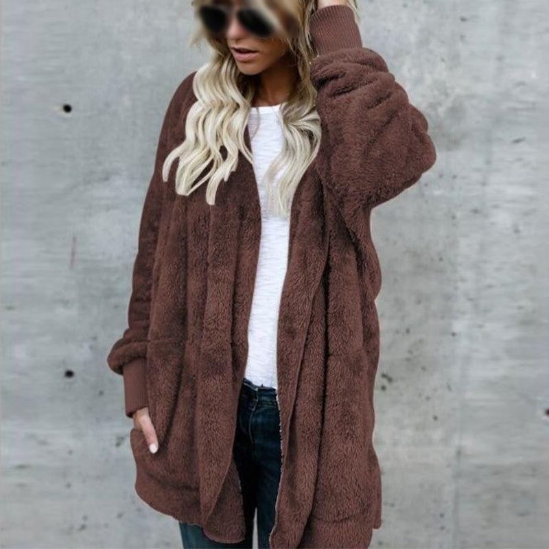 

Уютное и шикарное женское пальто-куртка «Тедди», идеально подходящее для любительниц зимней моды Coffee,L