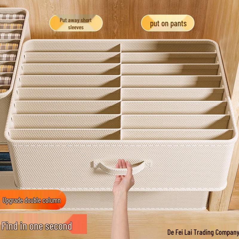 Doppelreihen-Stoff-Kleiderschrank-Organizer: Kleideraufbewahrungsbox mit mehreren Fächern