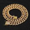Colier Cuban Link cu Diamante Complete pentru Bărbați, 12mm - Bijuterii Trendy Hip Hop Rap Street Dance Europene & Americane