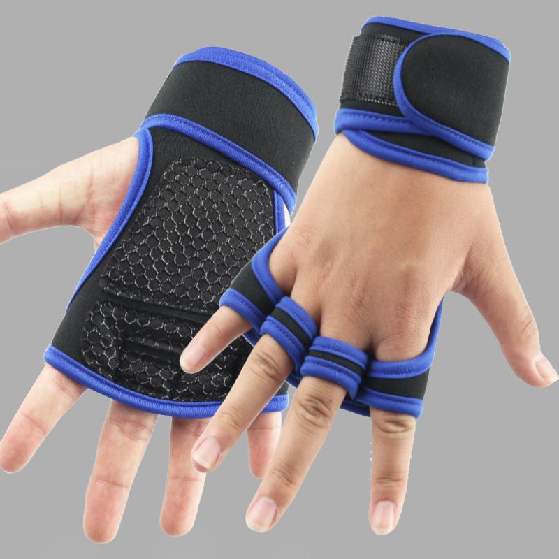 Unisex Half-Finger Fitness Gloves with Grip Straps for Pull-up, Dumbbell, Deadlift & Barbell Support