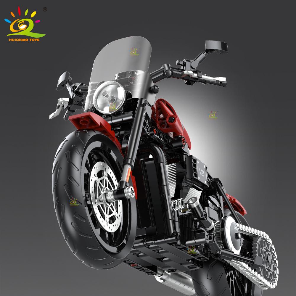 1:8 Blocuri de Construcție Motociclete Clasice Model High-tech Racer Moto Oraș Cărămizi Jucărie pentru Copil Băiat Copii Adult Set Mașină MOC