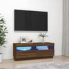 VidaXL TV Stand with LED Lights Low Cabinet Entertainment Center Media Cabinet Living Room Interior 815722