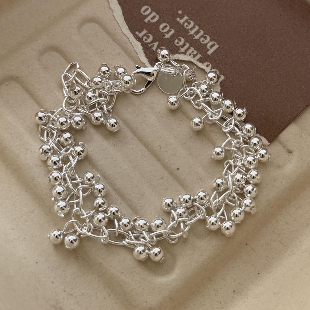 Xiaomi 100% Solid 925 Sterling Silver Metal Bracelet for Women Vintage Handmade Simple Mini Balls Bracelet Birthday Gift Party