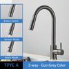 Gold & Black Brushed 304 Stainless Steel Pull-Out Kitchen Faucet for Sink & Vegetable Basin