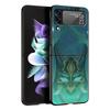 For Samsung Galaxy Z Flip 3 4 5 Hard Black Folding PC Phone Case Genshin Impact Logo For Samsung Z Flip3 Cover Protect Shell