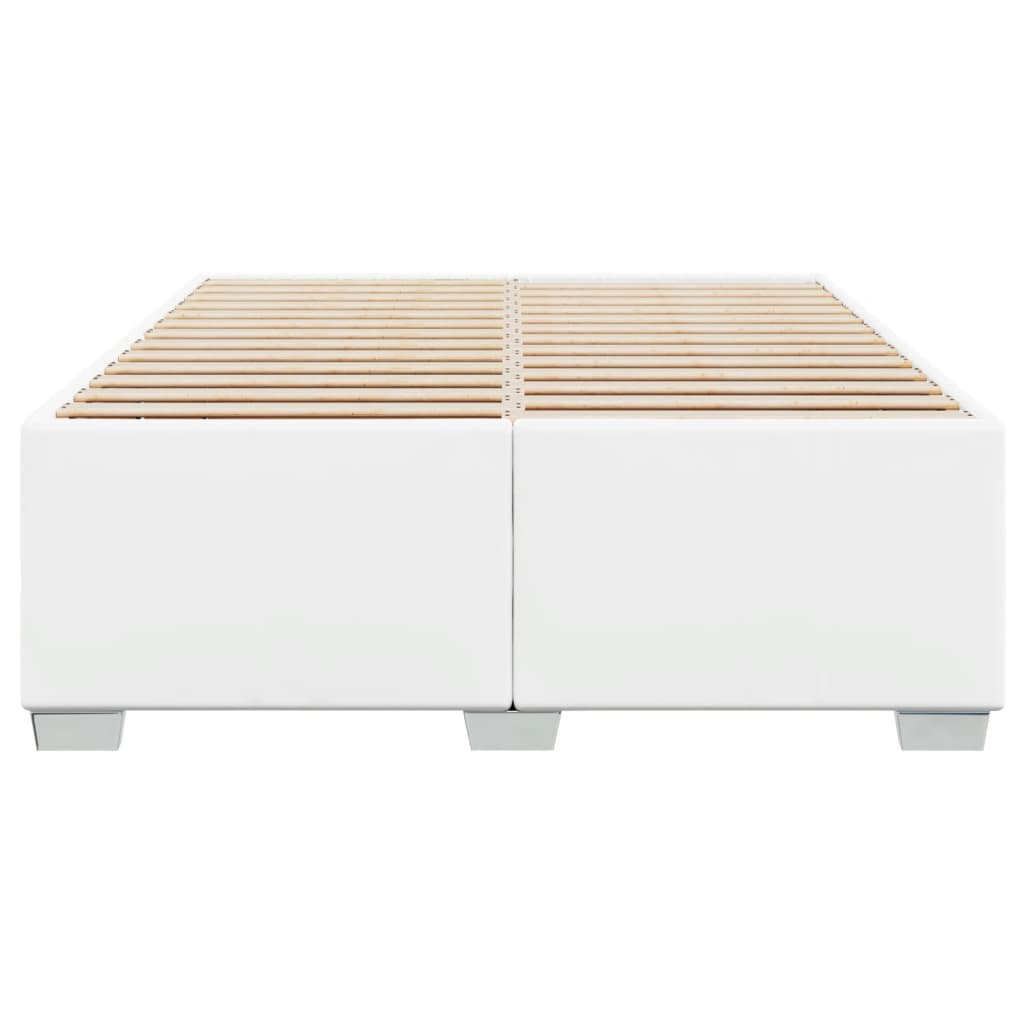 White Bed Frame 140x190 cm Faux Leather