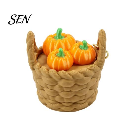 Miniature Desk Toys 3D Printed Mini Vegetable Basket Keychain, Cute Simulated Pendant, Unique Gifts for Friends Portable Stress Relief Clicker