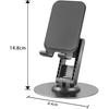 360°Rotating Phone Holder for Desk, Portable & Foldable Cell Phone Stand for Office & Home, Angle & Height Adjustable Tablet Stand for All