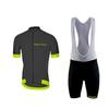 Wisdom Leaves Cycling Jersey Short Men's Set, Sleeve, Moisture-Wicking, Quick-Drying, Spring/Summer, Black-XXL