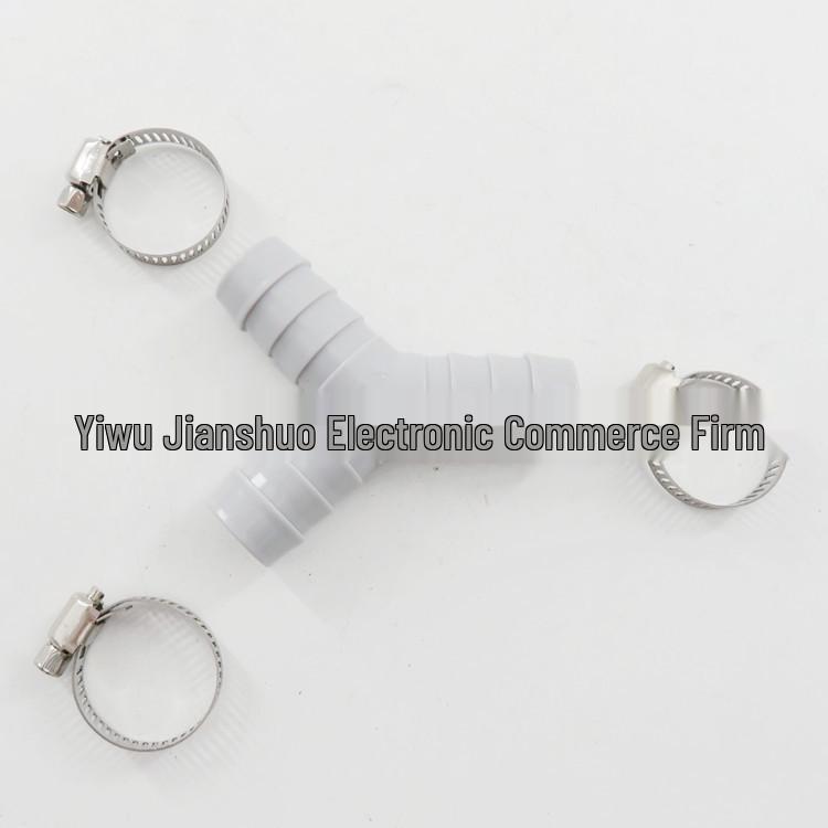 Three-Way Y-Shaped Drain Connector for Downspouts and Washing Machine Pipes