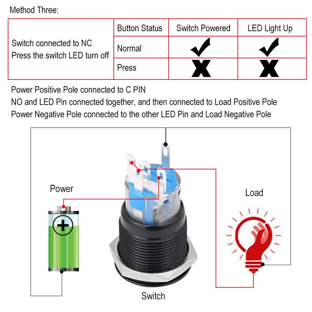 12V Waterproof Car Engine Start Push Button   Ignition Starter Black Zinc Aluminium Alloy