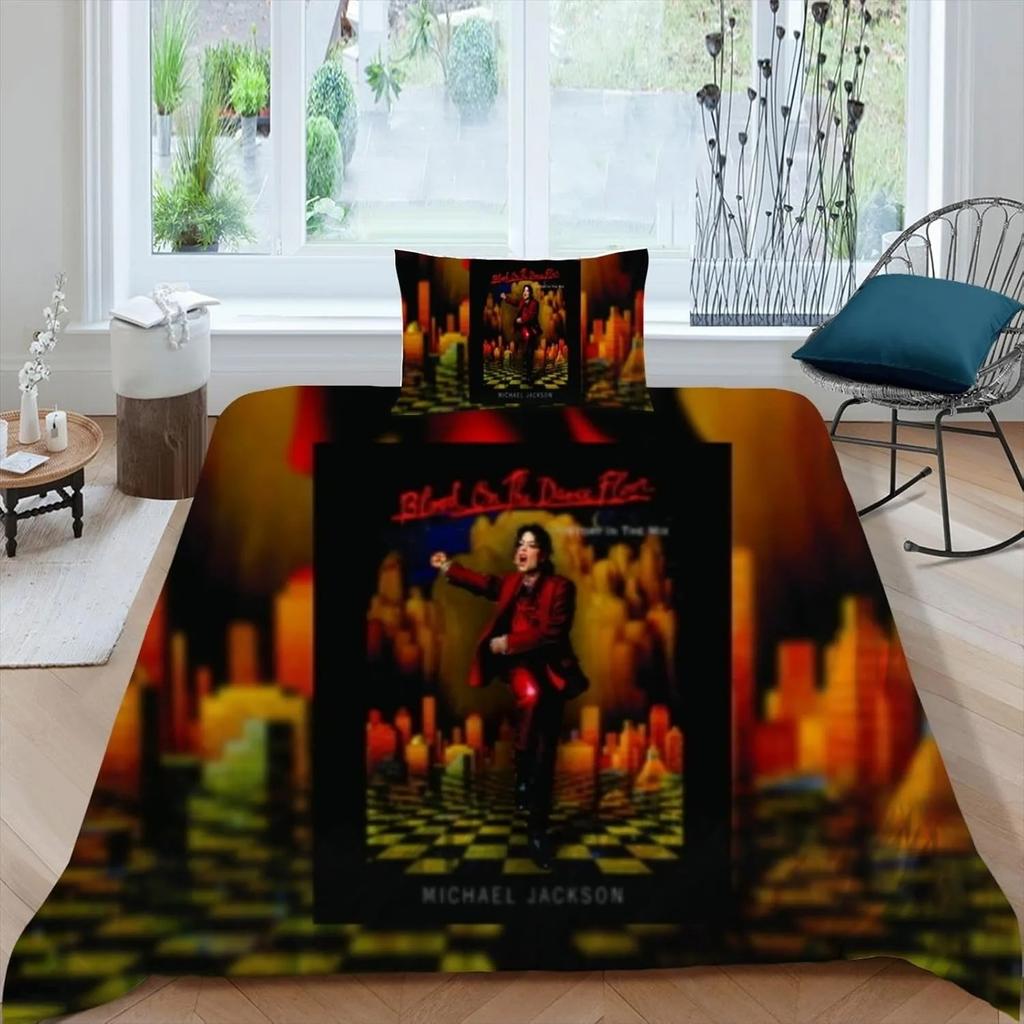 New M-Michael Jackson Bedding Set,Duvet Cover Bed Set Quilt Cover Pillowcase,king Queen Size Bedding Set Kids