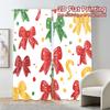 Set aus 2 Vorhängen Weihnachtsschleifen Bänder Geschenk Beliebt Stoff Art Deco Festlich Transparent Hergestellt Polyester Maschinenwaschbar