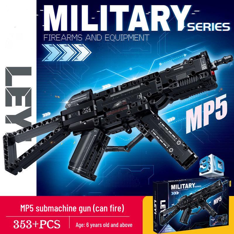 

Совместимые с Lego MP5 UZI Пистолет-пулемет Строительные блоки с функцией запуска - Собранная игрушечная винтовка и Снайперская винтовка 98K