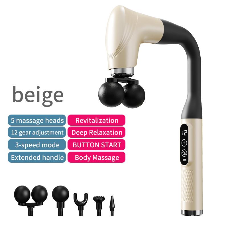 Portable Long-Handle Handheld Deep Tissue Massager Fascia Gun with Adjustable Speed Percussion for Body Neck Back Leg