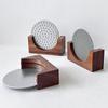 For 51Mm/58Mm Puck Screen Espresso Coffee Filter Screen Holder Coffee Making Puck Screen Bracket Wooden Walnut Stand Rack