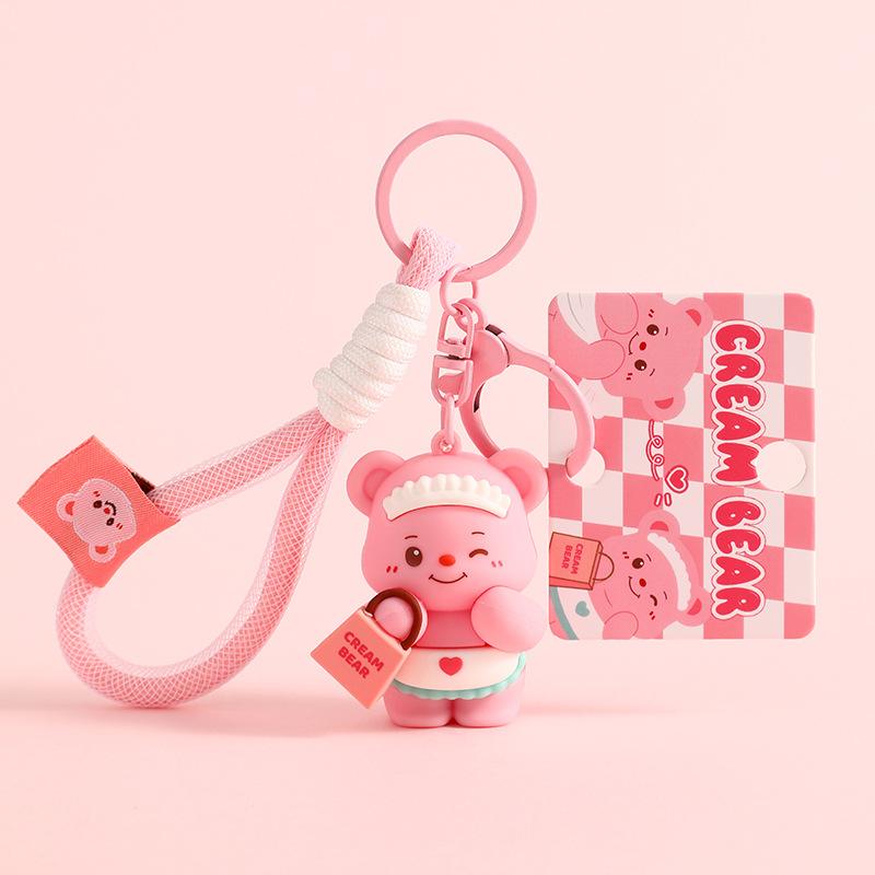 Graceful Genuine Creative Cartoon Butter Bear Doll Pendant Couple Keychain Couple Bag Pendant Small Gifts