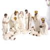 11 Pieces Jesus Birth Nativity Figurines Set Resin Christmas Desktop Decoration Handmade Carvings Tabletop Religious Sculpture