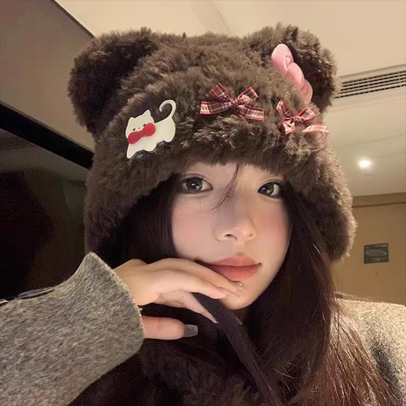 Women s Cute Plush Animal Ear Winter Hat
