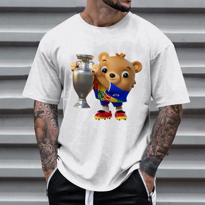 Men's Trendy Simple Style 3D Digital Printed Short Sleeved T-shirt