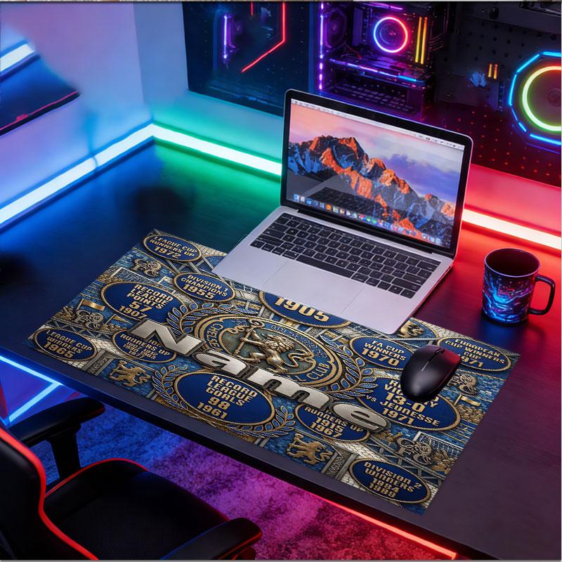 Custom Name Personalized Chelsea Football Club Pattern Mousepad, Laptop PC Desk Mat, Decorative Desk Mat for Home Keyboard Pad Gift