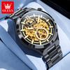 OLEVS Men's Watches Trend Fashion Top Brand Original Automatic Mechanical Wristwatch Waterproof Stainless Steel Outdoor Dress