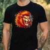 T-Shirt Uomo Motivo Testa di Leone Cotone Taglia dalla XS alla 5XL