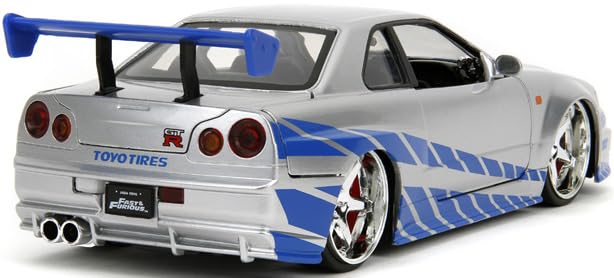 Kyosho Jada Toys Fast & Furious Serie Nissan Skyline Silber Fertigmodell JADA97158 & 1/24 F&F GT-R (R34) (Brian)