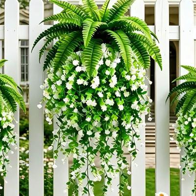 Fake Hanging Plants UV Resistant Fake Vines Artificial Ivy Plants Outdoor Faux Plants