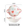 Zhi Shi Japanese Ceramic 9.5-inch Spring Double-Handle Soup Bowls (Set of 3)