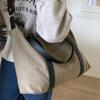 Lazy portable large-capacity canvas bag 2025 new tote bag niche casual retro commuter shoulder big bag women
