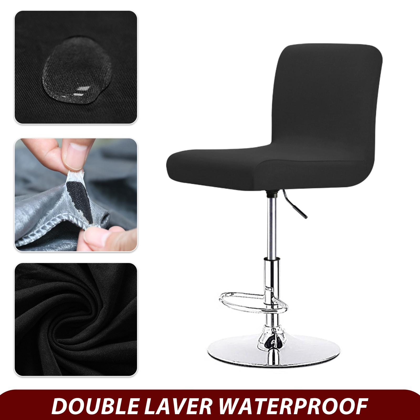 

Настоящий водонепроницаемый тканевый чехол для барного стула, эластичный чехол для стула с короткой спинкой, моющийся, дешевые чехлы из спандекса для домашнего декора, отеля, банкета 1 Piece чёрный