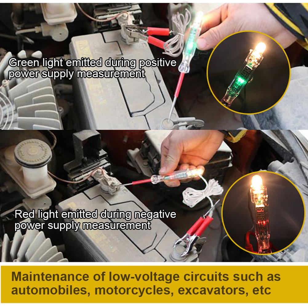 6V/12V/24V Auto Auto Licht Stromkreistester Zweifarbige LED-Leuchte Automobil Stromkreistester Elektrische Lichtprüfspitze Autoreparaturwerkzeug