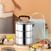 Lunch Box Impilabile per Adulti con Manico, Contenitore Bento in Acciaio Inossidabile per Microonde,