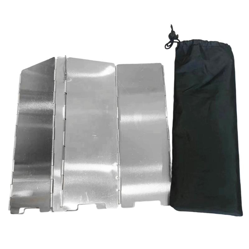Outdoor Camping Cooking Burners Windproof Screen Aluminum Alloys Stove Windscreen 10 Plates Folding Furnaces Windshield