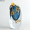 Enamel Colored Ocean Heart Glass Vase Desk Decoration Flowers Arrangement Transparent Blue Floral Vases Room Aesthetic Decor