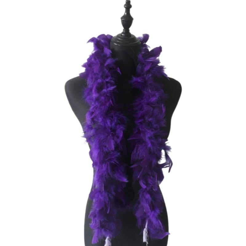 Перьевые боа Модный костюмный шарф Сценический шарф Ролевая игра для девичника Украшение на шею фиолетовый